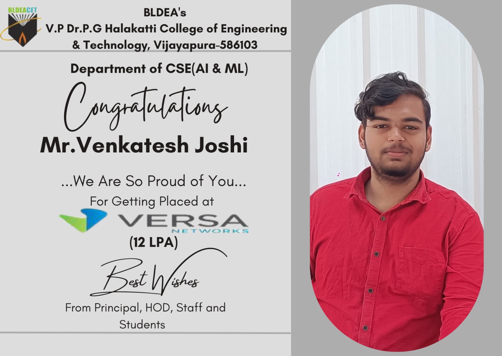 BLDEA Engineering Sameer Kulkarni Placement 2023