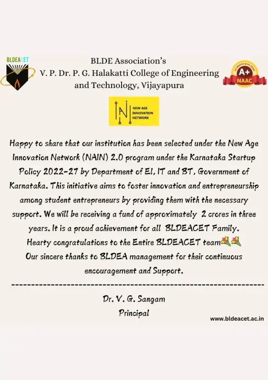 blde-association- BLDEA's V. P. Dr. P. G. Halakatti College of Engineering and Technology, Vijayapura, Events-2024